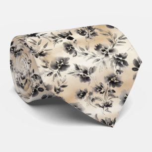 Tusche-Blumenmuster Krawatte