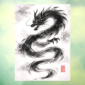 Tusche-Drache – Schatten des Windes Fensteraufkleber (Blatt 3)