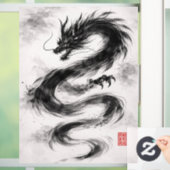 Tusche-Drache – Schatten des Windes Fensteraufkleber (Zuhause)