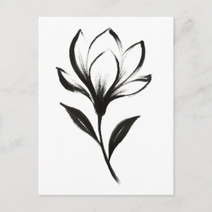 Tusche-Magnolie – Elegantes florales Design auf Postkarte