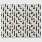 Tusche-Wasch-Kleines-Schwarzes-Kleid Mode Muster Geschenkpapier (Flach)