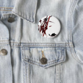 Tuschekunst mit Schnecke und Rotem Bambus Button (Beispiel)