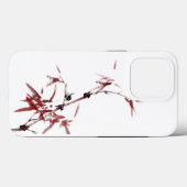 Tuschekunst mit Schnecke und Rotem Bambus Case-Mate iPhone Hülle (Rückseite (Horizontal))
