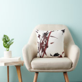 Tuschekunst mit Schnecke und Rotem Bambus Kissen (Stuhl )