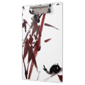 Tuschekunst mit Schnecke und Rotem Bambus Klemmbrett (Links)