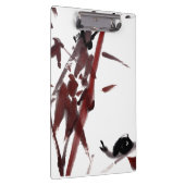 Tuschekunst mit Schnecke und Rotem Bambus Klemmbrett (Rechts)