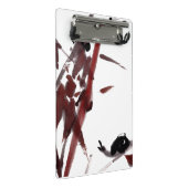 Tuschekunst mit Schnecke und Rotem Bambus Mini Klemmbrett (Schrägansicht)