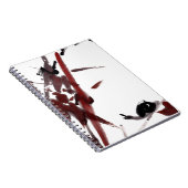 Tuschekunst mit Schnecke und Rotem Bambus Notizblock (Rechte Seite)