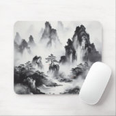 Tuschemalerei Berglandschaft Mousepad (Mit Mouse)