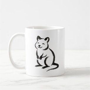 Tuschepinsel Quokka – Minimalistisches Tierdesign  Kaffeetasse