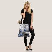 Tuschewaschung Blaumerle auf einer steinernen Gart Tasche (Am Model)