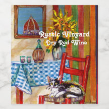 TUSKANIE KÜCHE KATZE, SONNENBLUMEN WEINGLASEN