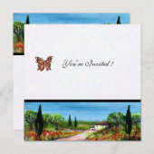 TUSKANISCHE LANDSCHAFT 4,gelb-weiß Einladung (Vorne/Hinten)