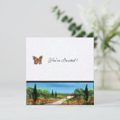 TUSKANISCHE LANDSCHAFT 4,gelb-weiß Einladung (Stehend Vorderseite)