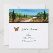 TUSKANISCHE LANDSCHAFT 4,gelb-weiß Einladung (Rückseite)