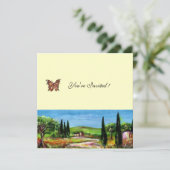 TUSKANISCHE LANDSCHAFT 5,gelb-weiß Einladung (Stehend Vorderseite)