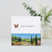 TUSKANISCHE LANDSCHAFT 5,gelb-weiß Einladung (Stehend Vorderseite)