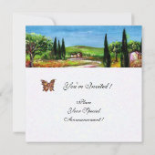 TUSKANISCHE LANDSCHAFT 5,gelb-weiß Einladung (Rückseite)