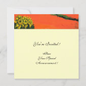 TUSKANISCHE LANDSCHAFT, blau-grün-gelb-orange Einladung (Rückseite)