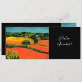 TUSKANISCHE LANDSCHAFT, blau-grün-gelb-orange Einladung (Vorne/Hinten)