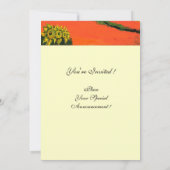 TUSKANISCHE LANDSCHAFT, blau-grün-gelb-orange Einladung (Rückseite)