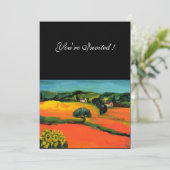 TUSKANISCHE LANDSCHAFT, blau-grün-gelb-orange Einladung (Stehend Vorderseite)