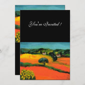 TUSKANISCHE LANDSCHAFT, blau-grün-gelb-orange Einladung (Vorne/Hinten)