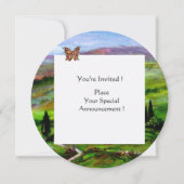 TUSKANISCHE LANDSCHAFT. GREEN HILLS MIT BUTTERFLY EINLADUNG (Rückseite)