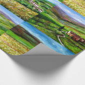 TUSKANISCHE LANDSCHAFT, GRÜNE HILLS GELBE BLUME FE GESCHENKPAPIER (Ecke)