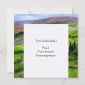 TUSKANISCHE LANDSCHAFT MIT GRÜNEN HÜLLEN EINLADUNG (Rückseite)