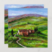 TUSKANISCHE LANDSCHAFT MIT GRÜNEN HÜLLEN EINLADUNG (Vorne/Hinten)