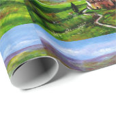 TUSKANISCHE LANDSCHAFT MIT GRÜNEN HÜLLEN GESCHENKPAPIER (Rolleneckpunkt)