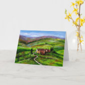 TUSKANISCHE LANDSCHAFT MIT GRÜNEN HÜLLEN KARTE (Gelbe Blume)