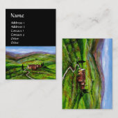 TUSKANISCHE LANDSCHAFT MIT GRÜNEN HÜLLEN VISITENKARTE (Vorne/Hinten)