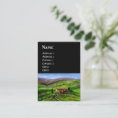 TUSKANISCHE LANDSCHAFT MIT GRÜNEN HÜLLEN VISITENKARTE (Stehend Vorderseite)