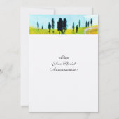 TUSKANISCHE LANDSCHAFT MIT KUCHEN, weiß Einladung (Rückseite)