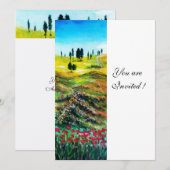 TUSKANISCHE LANDSCHAFT MIT KUCHEN, weiß Einladung (Vorne/Hinten)