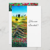 TUSKANISCHE LANDSCHAFT MIT KUCHEN, weiß Einladung (Vorne/Hinten)