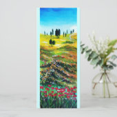 TUSKANISCHE LANDSCHAFT MIT POPPIEN EINLADUNG (Stehend Vorderseite)