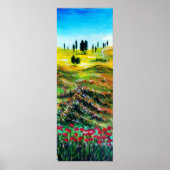 TUSKANISCHE LANDSCHAFT MIT POPPIEN POSTER (Vorne)