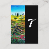 TUSKANISCHE LANDSCHAFT MIT POPPIES-MONOGRAM VISITENKARTE (Rückseite)