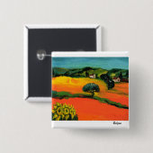 TUSKANISCHE LANDSCHAFT MIT SONNENBLUMEN BUTTON (Vorne & Hinten)