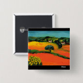 TUSKANISCHE LANDSCHAFT MIT SONNENBLUMEN BUTTON (Vorne & Hinten)