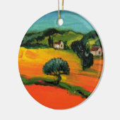 TUSKANISCHE LANDSCHAFT MIT SONNENBLUMEN KERAMIKORNAMENT (Links)