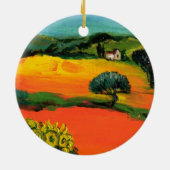 TUSKANISCHE LANDSCHAFT MIT SONNENBLUMEN KERAMIKORNAMENT (Hinten)
