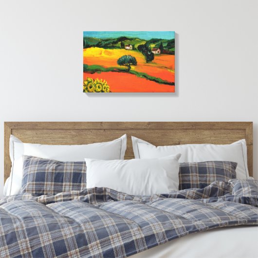 TUSKANISCHE LANDSCHAFT MIT SONNENBLUMEN LEINWANDDRUCK (Insitu (Schlafzimmer))