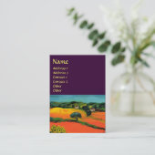 TUSKANISCHE LANDSCHAFT MIT SONNENBLUMEN, Lila Visitenkarte (Stehend Vorderseite)