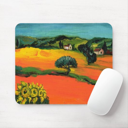 TUSKANISCHE LANDSCHAFT MIT SONNENBLUMEN MOUSEPAD (Mit Mouse)