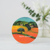 TUSKANISCHE LANDSCHAFT MIT SONNENBLUMEN, Orange Sc Einladung (Stehend Vorderseite)