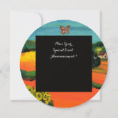 TUSKANISCHE LANDSCHAFT MIT SONNENBLUMEN, Orange Sc Einladung (Rückseite)